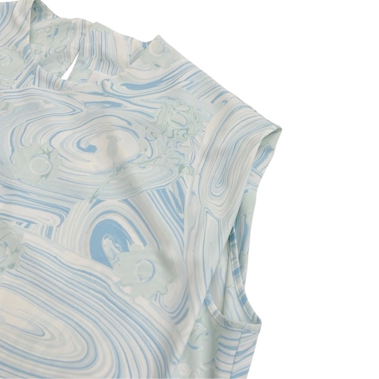 Mame Kurogouchi マメクロゴウチ Marble Print Jersey Dress マーブルプリント ワンピース ブルー 2 MM26SS-JS057