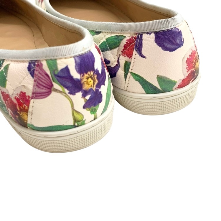 Ferragamo フェラガモ RUFINA ヴァラリボン フラワープリント キルティング スニーカー フラット 5.5 0685580