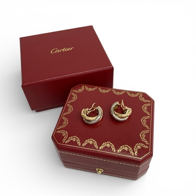 Cartier カルティエ トリニティ イヤリング クラシックモデル ピアス K18YG/K18PG/K18WG 9.7g 80083231