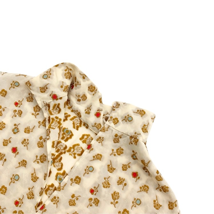Mame Kurogouchi マメクロゴウチ Floral Jacquard Hight Neck Blouse ジャガード ハイネック ブラウス ベージュ 1 MM25SS-SH021