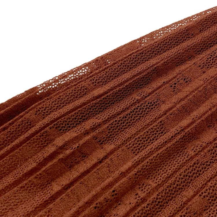 Mame Kurogouchi マメクロゴウチ Knit Jacquard Pleats Skirt ニットジャガードプリーツスカート ブラウン 1 MM17AW-KN012