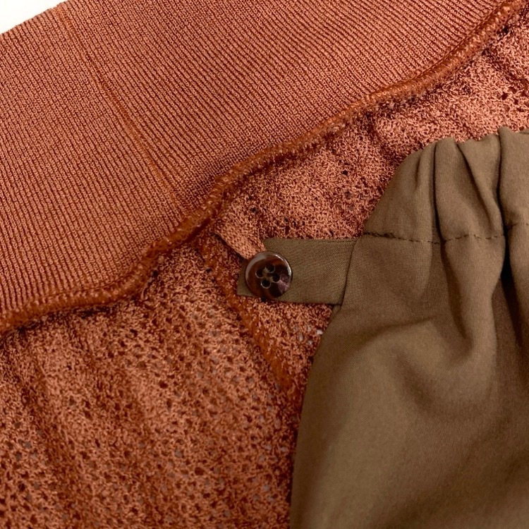 Mame Kurogouchi マメクロゴウチ Knit Jacquard Pleats Skirt ニットジャガードプリーツスカート ブラウン 1 MM17AW-KN012