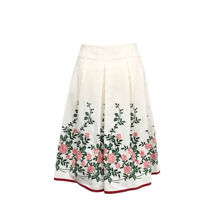 M'S GRACY エムズグレイシー エンブロイダリー スカート ホワイト ピンク 36 917302