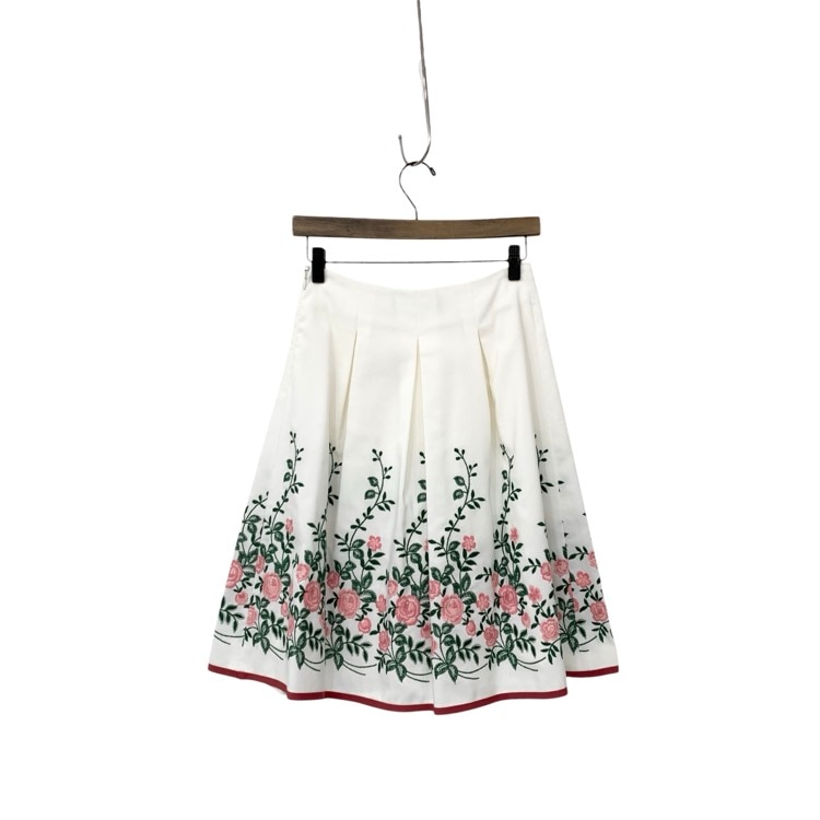 M'S GRACY エムズグレイシー エンブロイダリー スカート ホワイト ピンク 36 917302