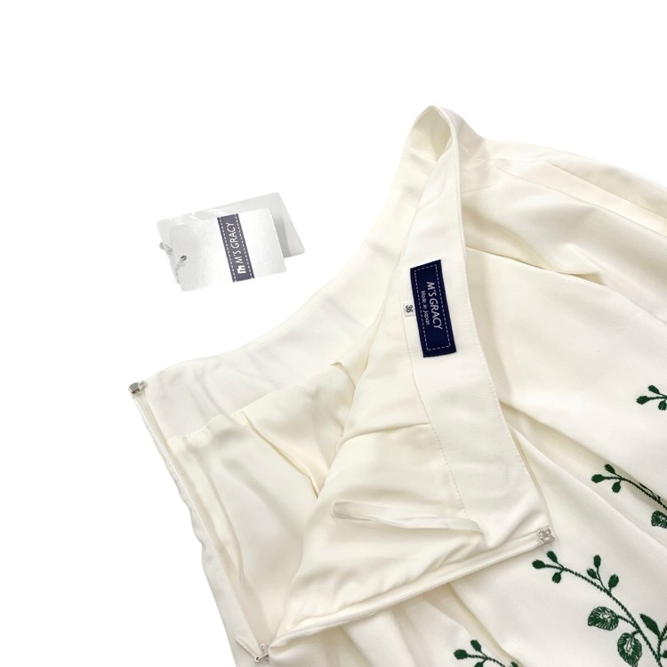 M'S GRACY エムズグレイシー エンブロイダリー スカート ホワイト ピンク 36 917302