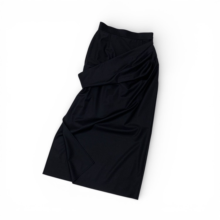 2025AW 未使用品 deres デレス Freya Muse skirt ドレープスカート ダークネイビー 1 DER25AW-SK-001
