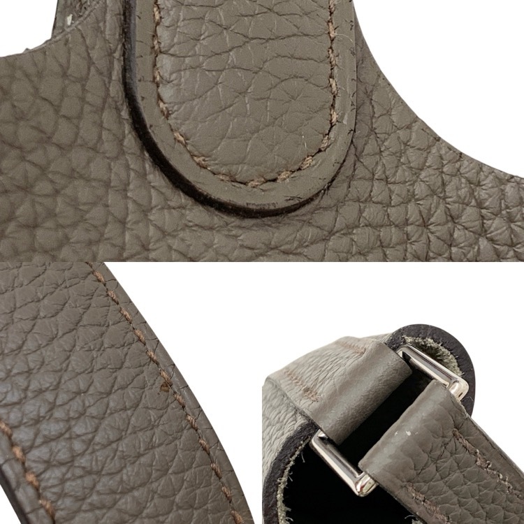 HERMES エルメス ピコタンロック PM トリヨンクレマンス シルバー色金具 グレー トゥープ 18