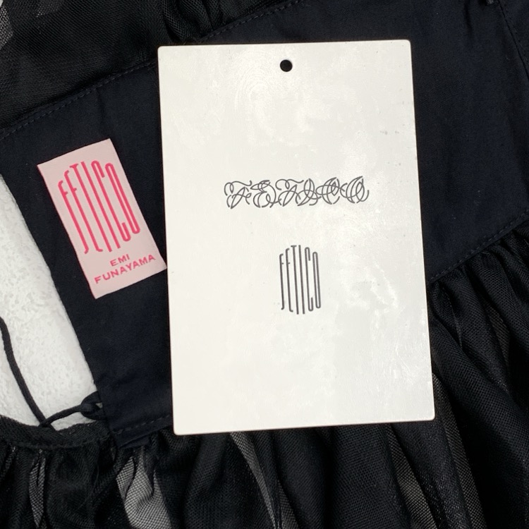 FETICO フェティコ OPEN-BACK GATHERED TULLE TOP ギャザーチュールトップス ブラック FTC242-0102