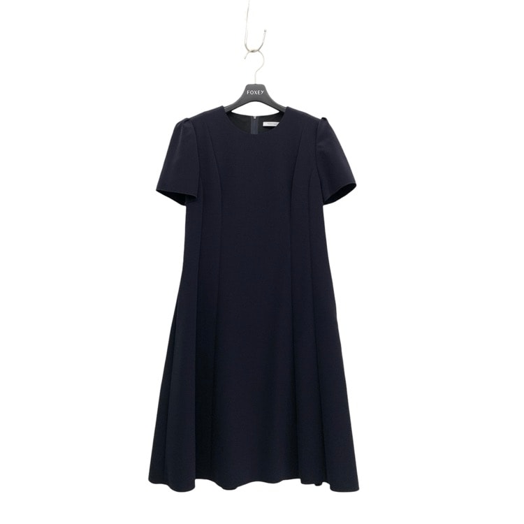 FOXEY NEWYORK フォクシー ベル ドレス パフスリーブ ワンピース NEWマットストレッチグログラン ミッドナイトブルー 38 44847-NAOOE