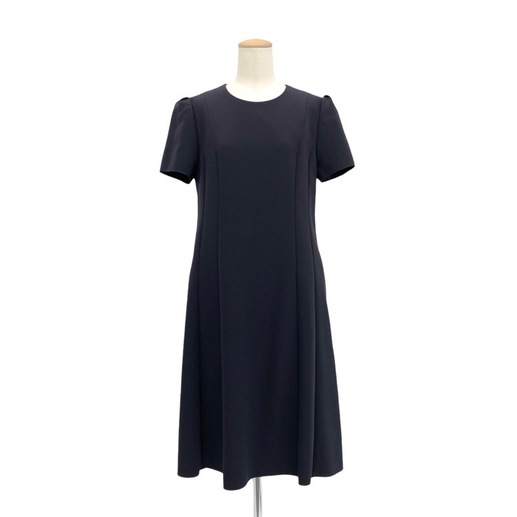 FOXEY NEWYORK フォクシー ベル ドレス パフスリーブ ワンピース NEWマットストレッチグログラン ミッドナイトブルー 38 44847-NAOOE