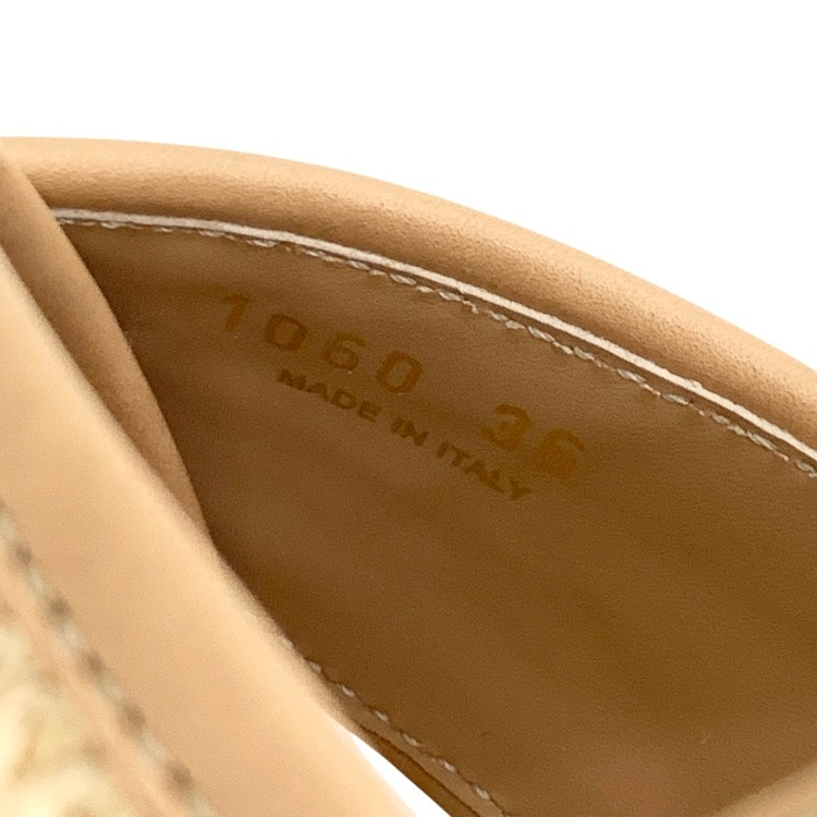 PRADA プラダ クロシェxレザー サンダル トライアングルロゴ ベージュ 36 1X106O_3L8W_F0P9G_F_055
