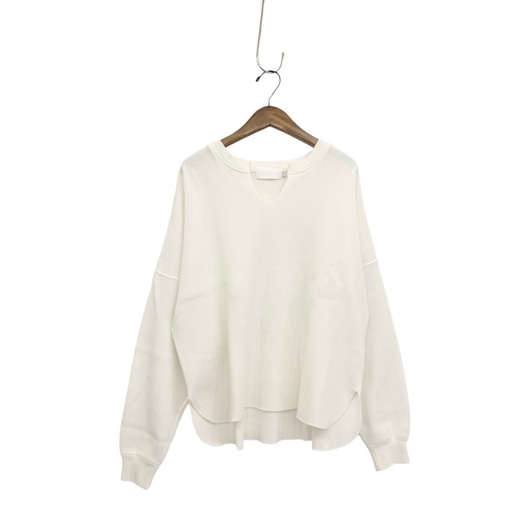 未使用品 Graphpaper グラフペーパー Waffle L/S Slit Neck Tee ワッフルロングTシャツ ホワイト 00 GL201-70131B