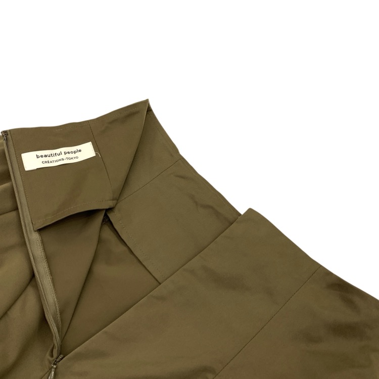 beautiful people ビューティフルピープル pe.twill tucked skirt 切り替えタック スカート 36 1620107003