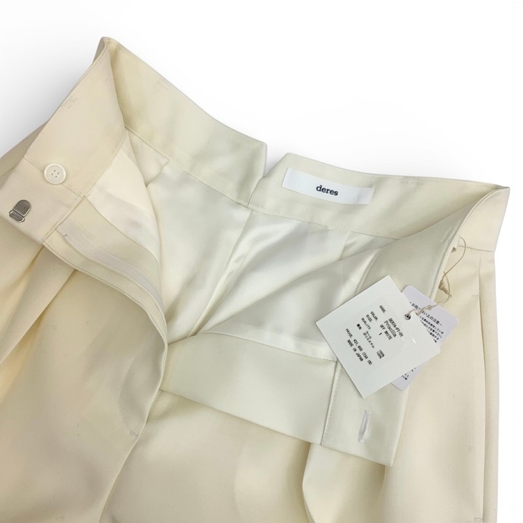 未使用品 deres デレス Priscilla parisienne pants パリジェンヌパンツ オフホワイト 1 DER7A-PT-01