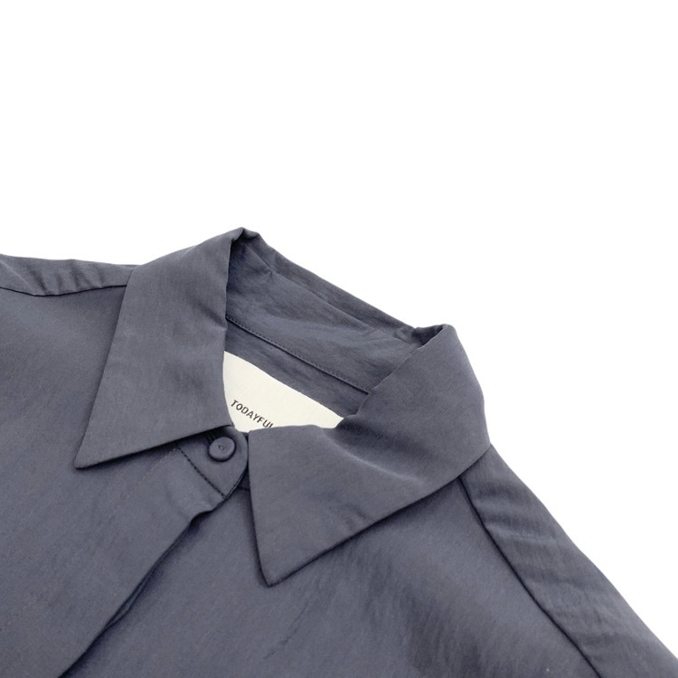未使用品 TODAYFUL トゥデイフル Sliky Pocket Shirts シルキーポケットシャツ インディゴ F 12520405