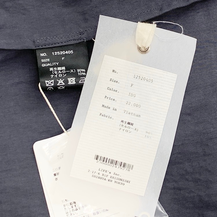 未使用品 TODAYFUL トゥデイフル Sliky Pocket Shirts シルキーポケットシャツ インディゴ F 12520405