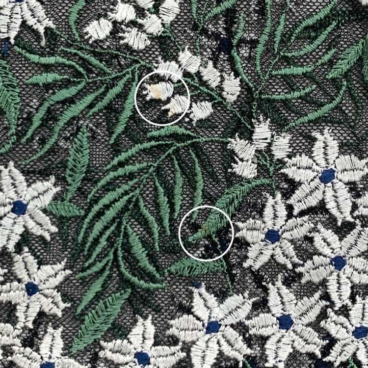 Mame Kurogouchi マメクロゴウチ Tulle Embroidered Tops ブラック グリーン 2 MM16SS-SH015