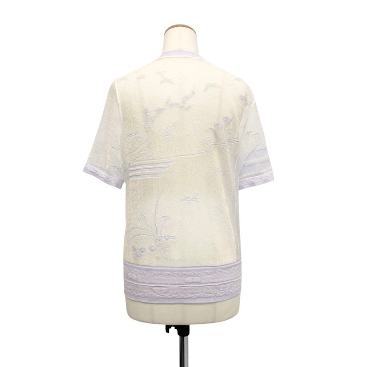 Mame Kurogouchi マメクロゴウチ Nature Pattern Sheer Knitted Crew Neck Top ジャカードシアー トップス 