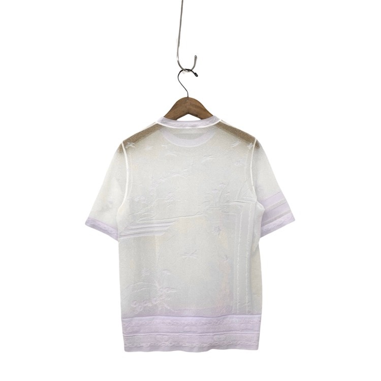 Mame Kurogouchi マメクロゴウチ Nature Pattern Sheer Knitted Crew Neck Top ジャカードシアー トップス 