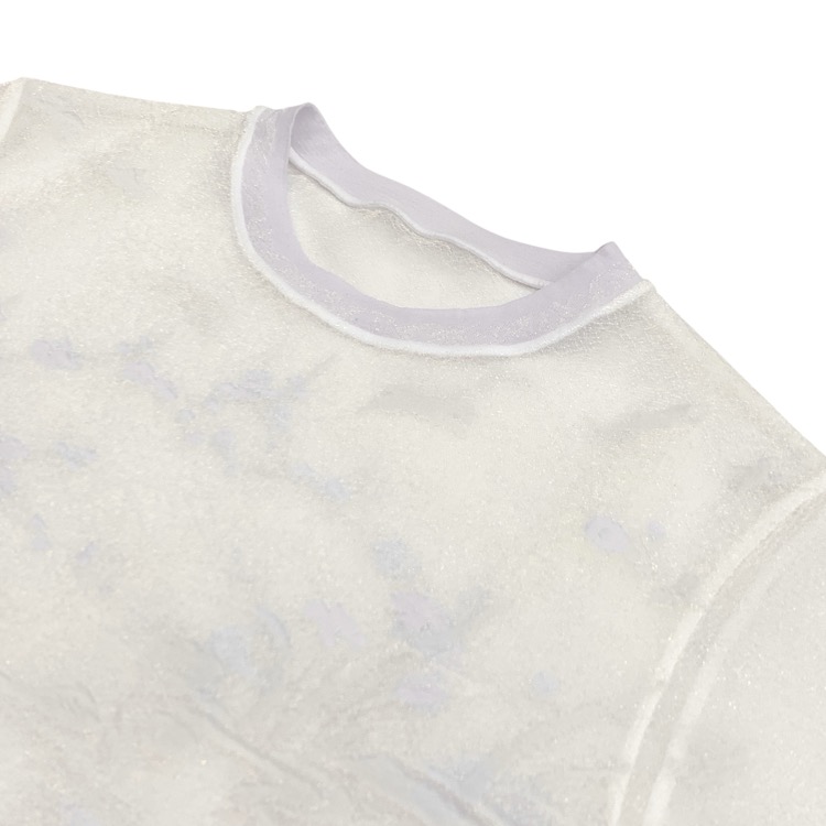 Mame Kurogouchi マメクロゴウチ Nature Pattern Sheer Knitted Crew Neck Top ジャカードシアー トップス 