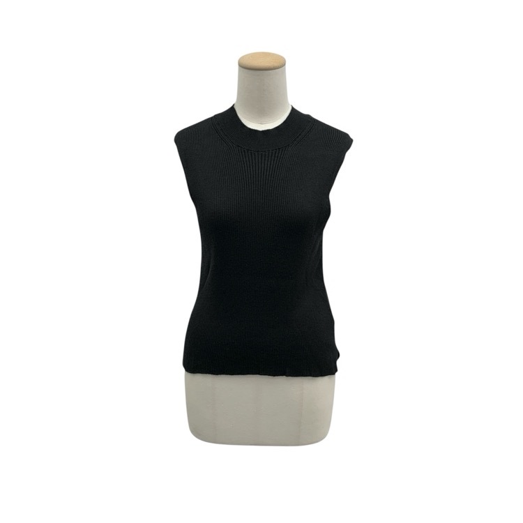 Mame Kurogouchi マメクロゴウチ 6 Basic Silk Sleeveless Knit Top シルクスリーブレスリブニットトップス ブラック 2 MK01-KN00602