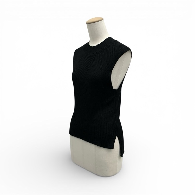 Mame Kurogouchi マメクロゴウチ 6 Basic Silk Sleeveless Knit Top シルクスリーブレスリブニットトップス ブラック 2 MK01-KN00602