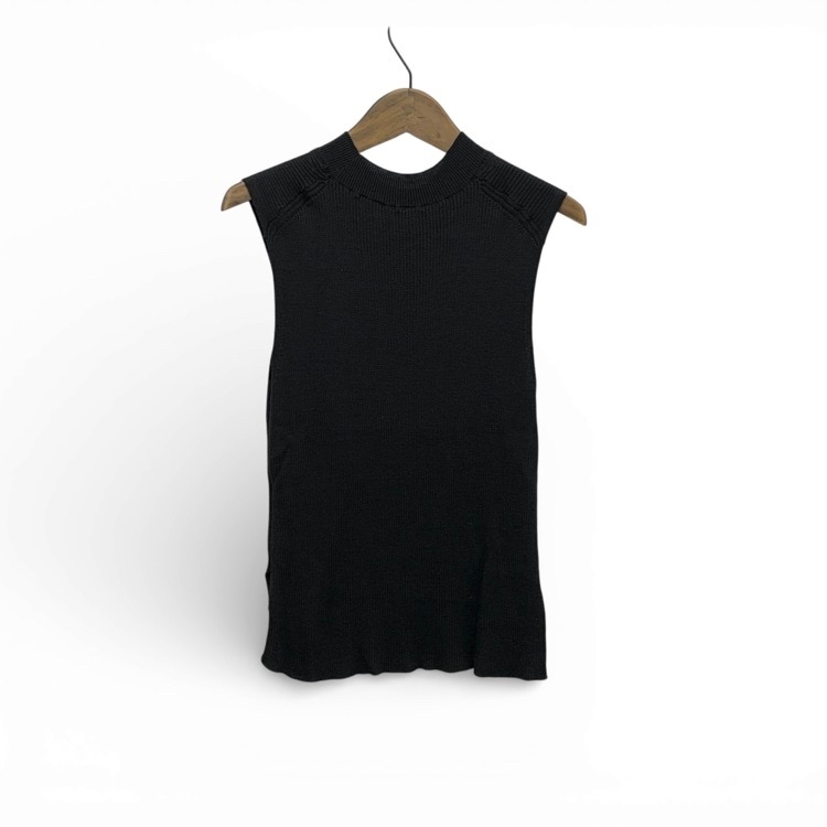 Mame Kurogouchi マメクロゴウチ 6 Basic Silk Sleeveless Knit Top シルクスリーブレスリブニットトップス ブラック 2 MK01-KN00602