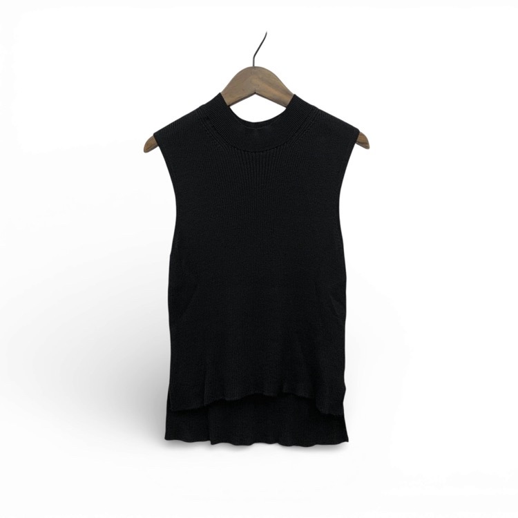 Mame Kurogouchi マメクロゴウチ 6 Basic Silk Sleeveless Knit Top シルクスリーブレスリブニットトップス ブラック 2 MK01-KN00602
