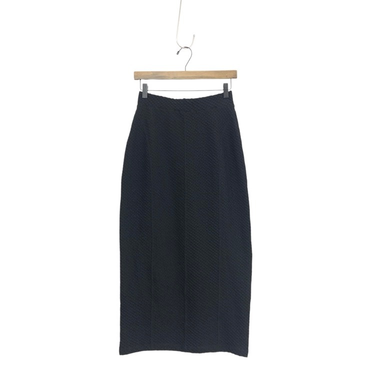 Mame Kurogouchi マメクロゴウチ Shirring Jersey Jacquard Pencil Skirt ブラック 2 MM25FW-JS042