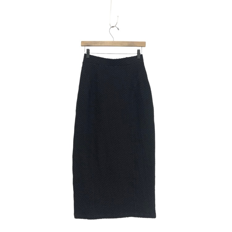 Mame Kurogouchi マメクロゴウチ Shirring Jersey Jacquard Pencil Skirt ブラック 2 MM25FW-JS042