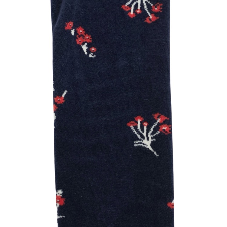 Mame Kurogouchi マメクロゴウチ Floral Velour Jacquard High Neck Dress PARIGOT別注 ベロアジャカードハイネックワンピース ネイビー 1 MM22PF-JS506