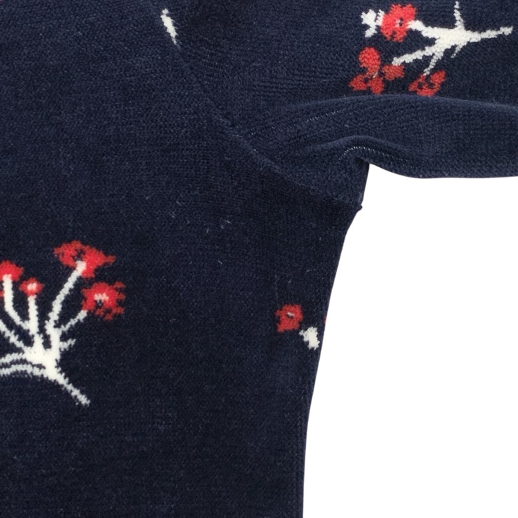 Mame Kurogouchi マメクロゴウチ Floral Velour Jacquard High Neck Dress PARIGOT別注 ベロアジャカードハイネックワンピース ネイビー 1 MM22PF-JS506