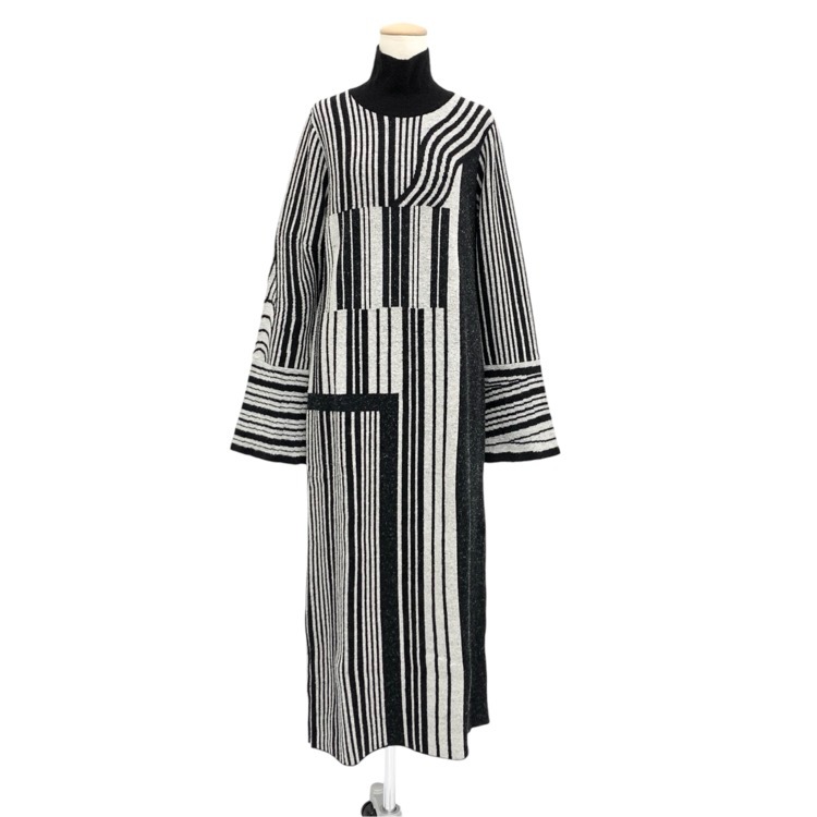 Mame Kurogouchi マメクロゴウチ Multi-Stripe Jacquard Knitted Dress