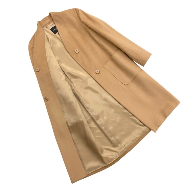 WEEKEND Max Mara マックスマーラ ノーカラーウールコート ベージュ 40