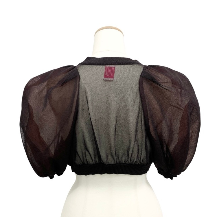FETICO フェティコ PUFF SLEEVE KNIT TOP パフスリーブシアーニット カーディガン ブラウン 1 FTC242-0709