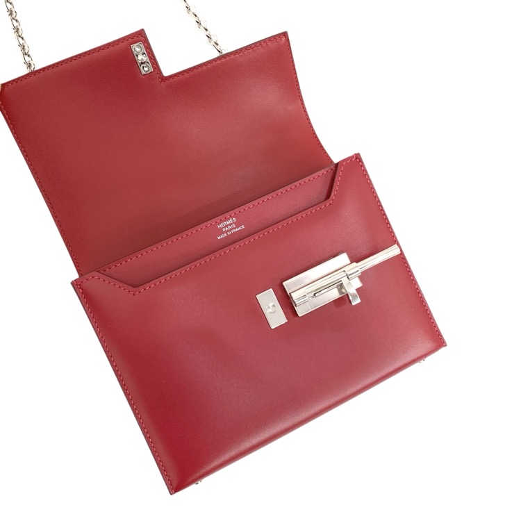 HERMES エルメス ヴェルーミニ チェーン ショルダー バッグ Y刻印 (2020年製) ルージュ系