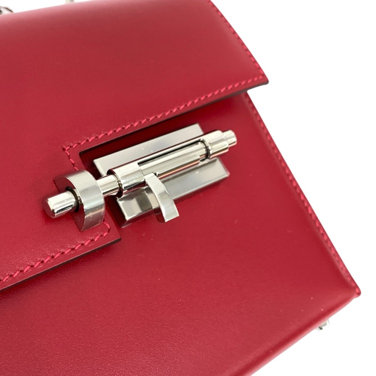 HERMES エルメス ヴェルーミニ チェーン ショルダー バッグ Y刻印 (2020年製) ルージュ系