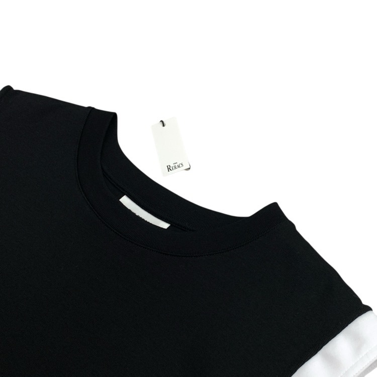 THE RERACS ザ リラクス RERACS TANKTOP ノースリーブ カットソー 38 ブラック×ホワイト 25SS-RECS-475L