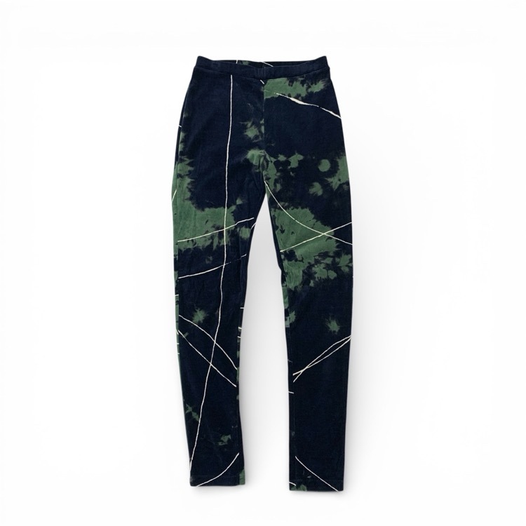 Mame Kurogouchi マメクロゴウチ “Kintsugi” Velour Jersey Leggings 金継ぎコットンベロアジャージーレギンス ネイビー 2 MM24FW-JS073