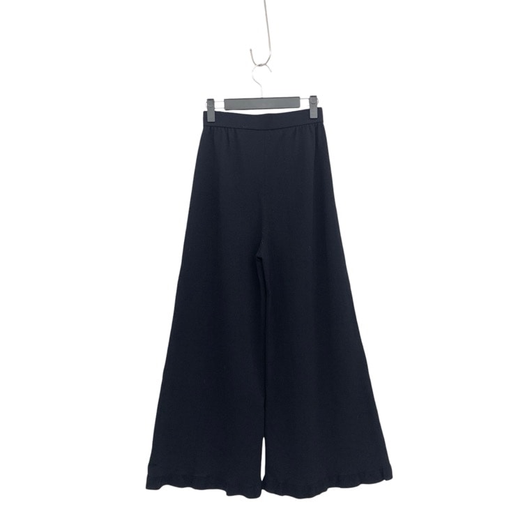 Rene ルネ 裾フリル ニットワイド パンツ ネイビー 34 6512270