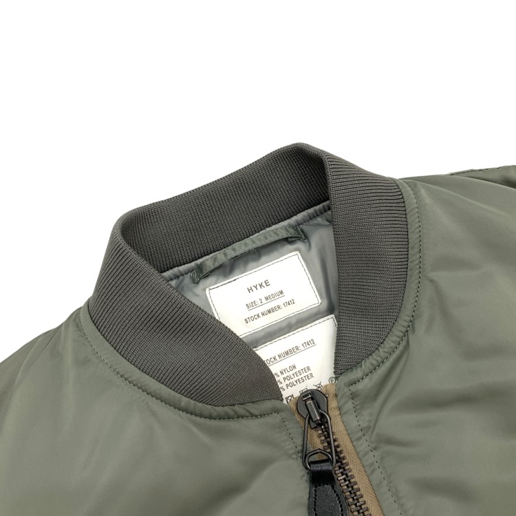 2024AW HYKE ハイク TYPE MA-1 JACKET ミリタリーブルゾン オリーブドラブ 2 17412