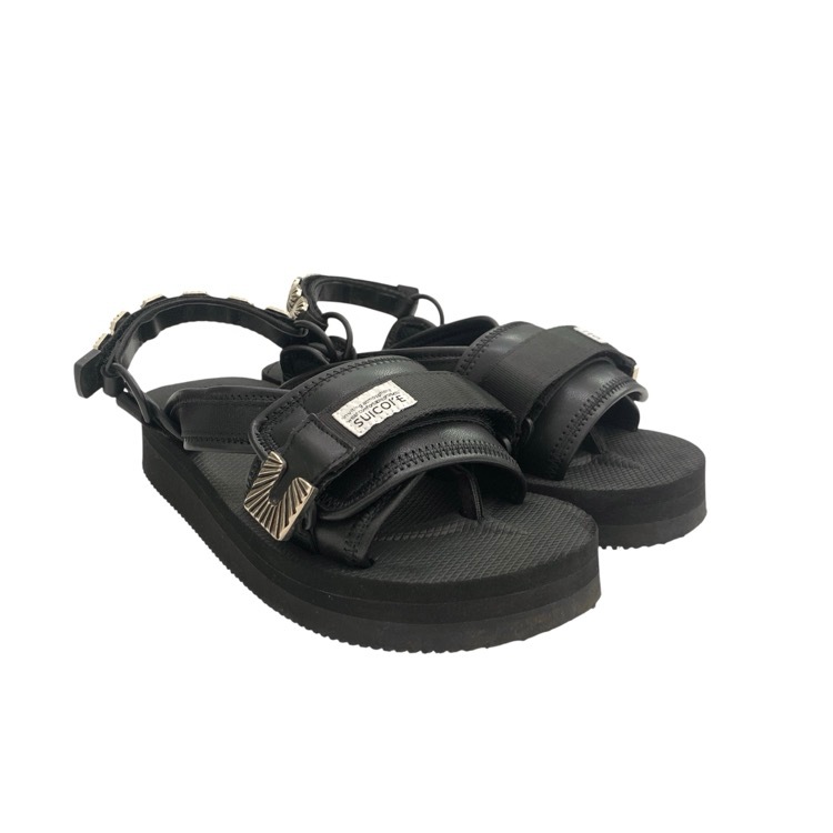 TOGA×SUICOKE トーガ×スイコック TONO トノ スタッズサンダル メタルパーツ ブラック 6/24cm TC241-AJ510