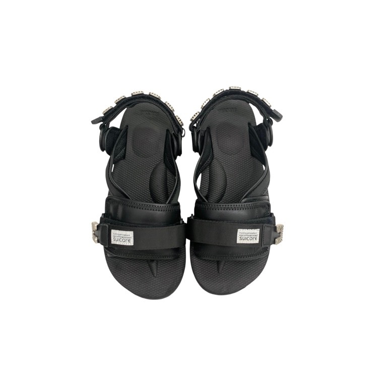 TOGA×SUICOKE トーガ×スイコック TONO トノ スタッズサンダル メタルパーツ ブラック 6/24cm TC241-AJ510