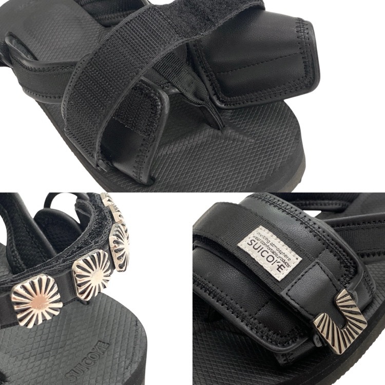 TOGA×SUICOKE トーガ×スイコック TONO トノ スタッズサンダル メタルパーツ ブラック 6/24cm TC241-AJ510