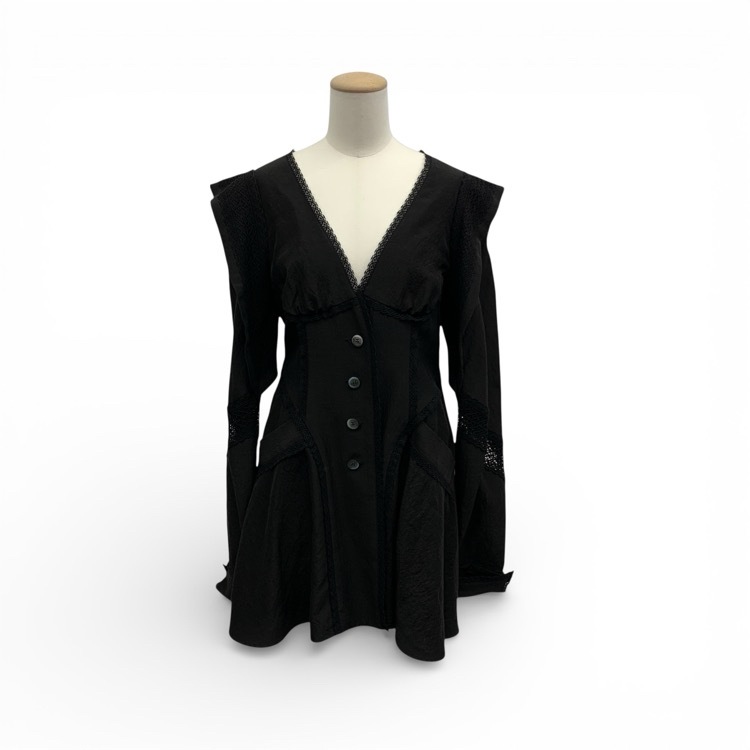 2025SS FETICO フェティコ LACE PANELED JACKET レースジャケット ブラック 1 FTC252-0208