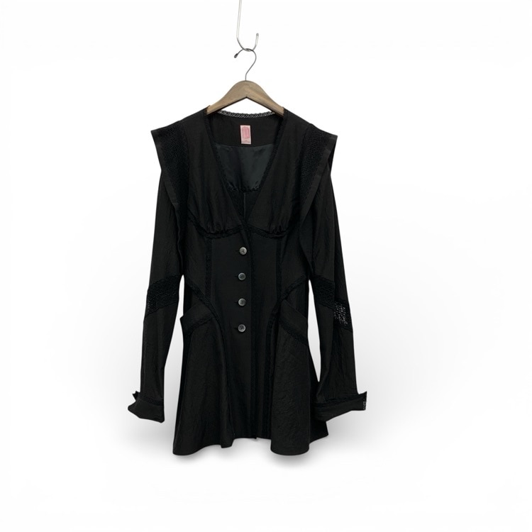 2025SS FETICO フェティコ LACE PANELED JACKET レースジャケット ブラック 1 FTC252-0208