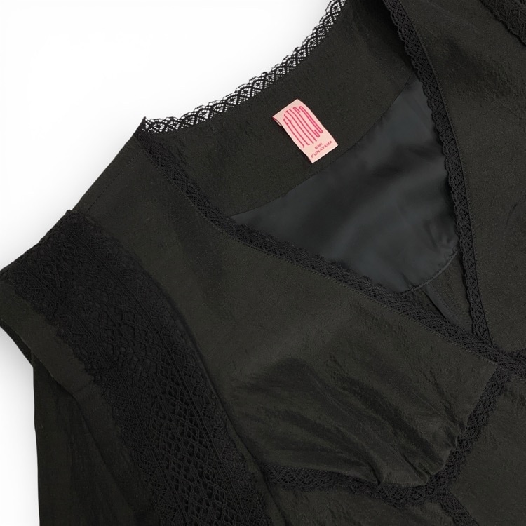 2025SS FETICO フェティコ LACE PANELED JACKET レースジャケット ブラック 1 FTC252-0208