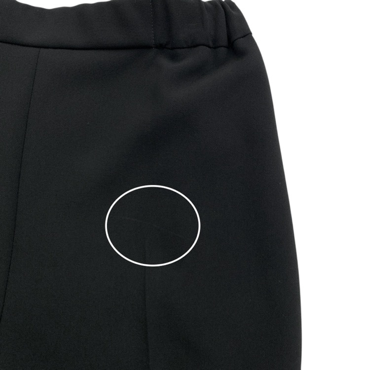 Rene ルネ パールボタン ストレッチ センタープレス パンツ ブラック 34 5145020
