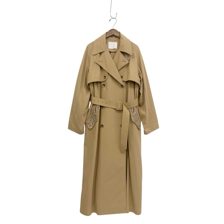 2026SS Mame Kurogouchi マメクロゴウチ Cording Embroidery Detailed Trench Coat コード刺繍オーバーサイズトレンチコート ベージュ 1 MM26SS-CO022