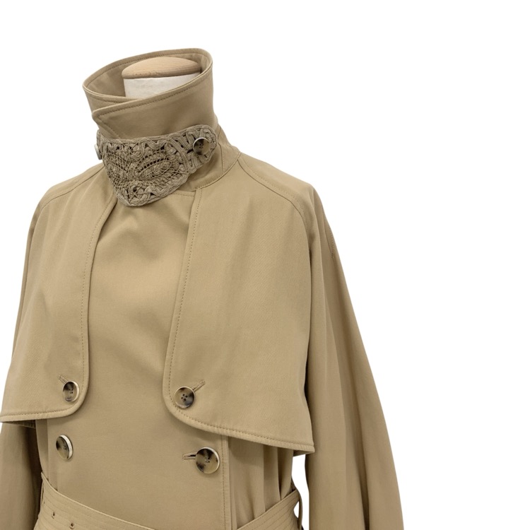 2026SS Mame Kurogouchi マメクロゴウチ Cording Embroidery Detailed Trench Coat コード刺繍オーバーサイズトレンチコート ベージュ 1 MM26SS-CO022